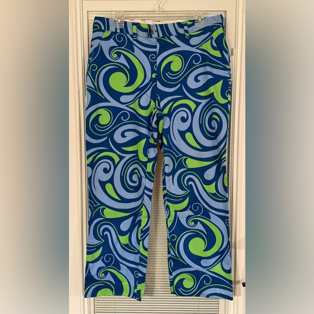 Men’s Loudmouth Golf Pants Blue Green 36